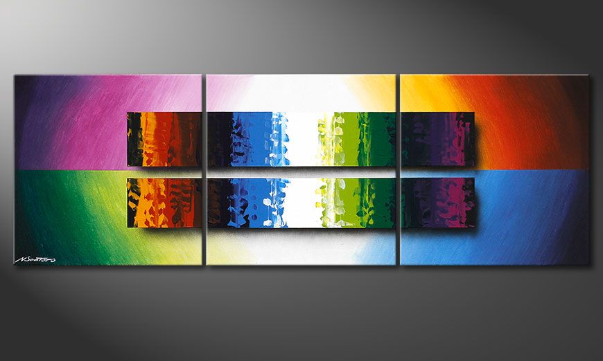 Le tableau coloré Expression of Colours 150x50x2cm