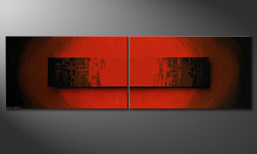Le tableau mural Glowing Red 200x60x2cm