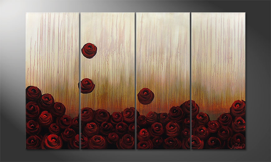 Le tableau mural Bed of Roses 160x100x2cm