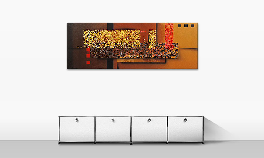 Le tableau mural Liquid Gold 150x55cm