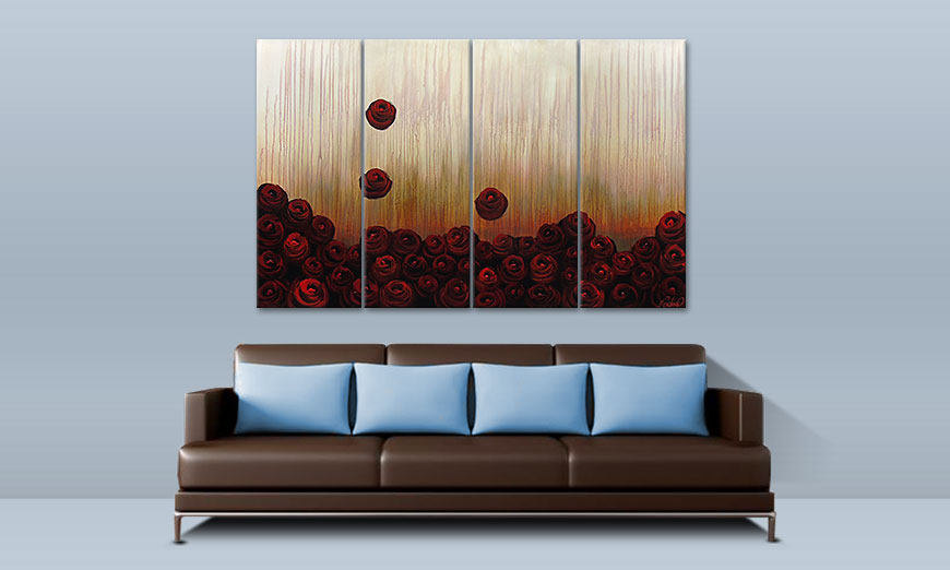 Le tableau mural Bed of Roses 160x100cm