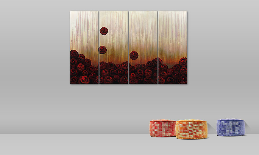 Le tableau mural Bed of Roses 160x100cm