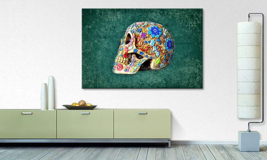 Impression sur toile Colorful Skull