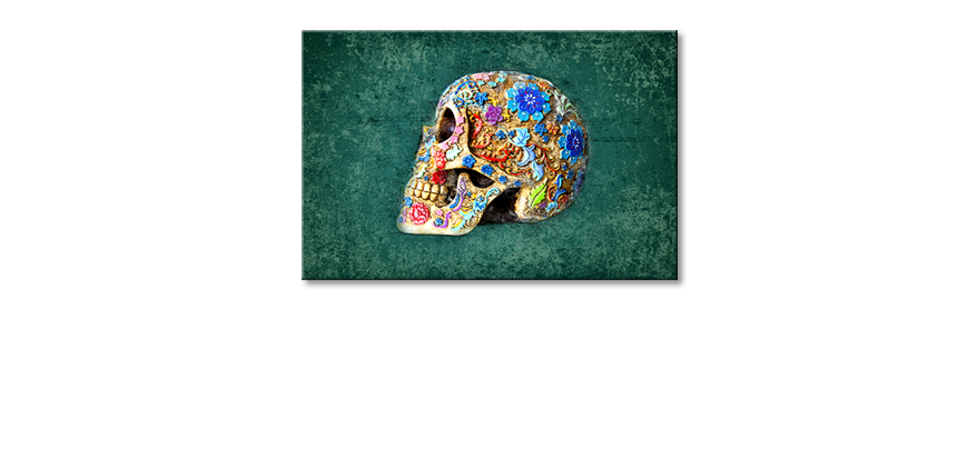 Impression-sur-toile-Colorful-Skull