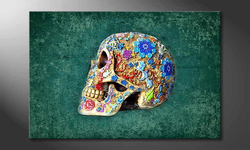 Impression sur toile Colorful Skull