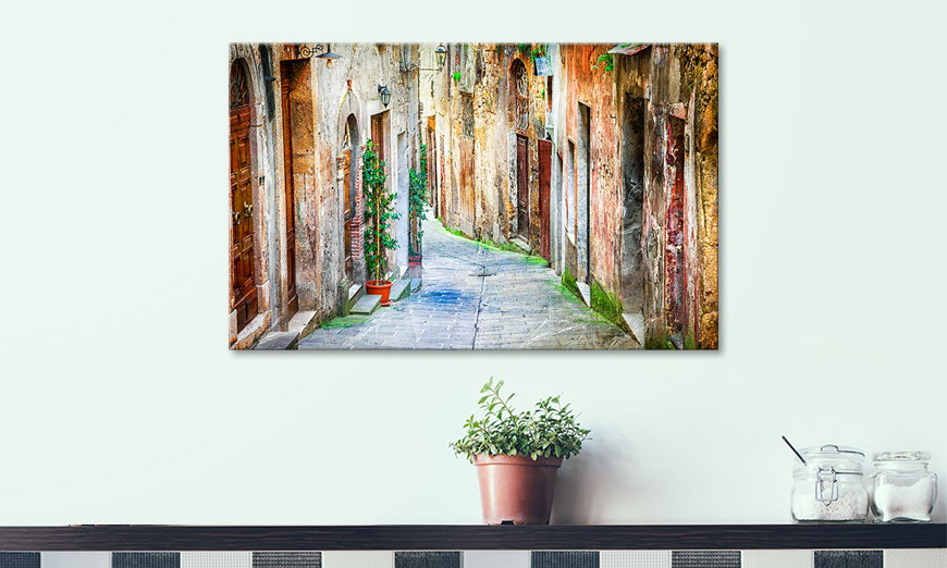Le tableau mural Charming Old Streets 80x50 cm