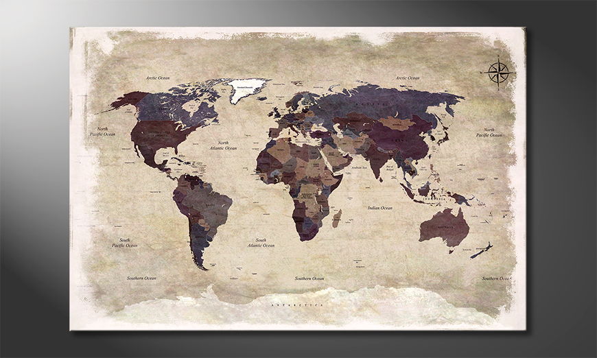 Le tableau mural Old Worldmap 3