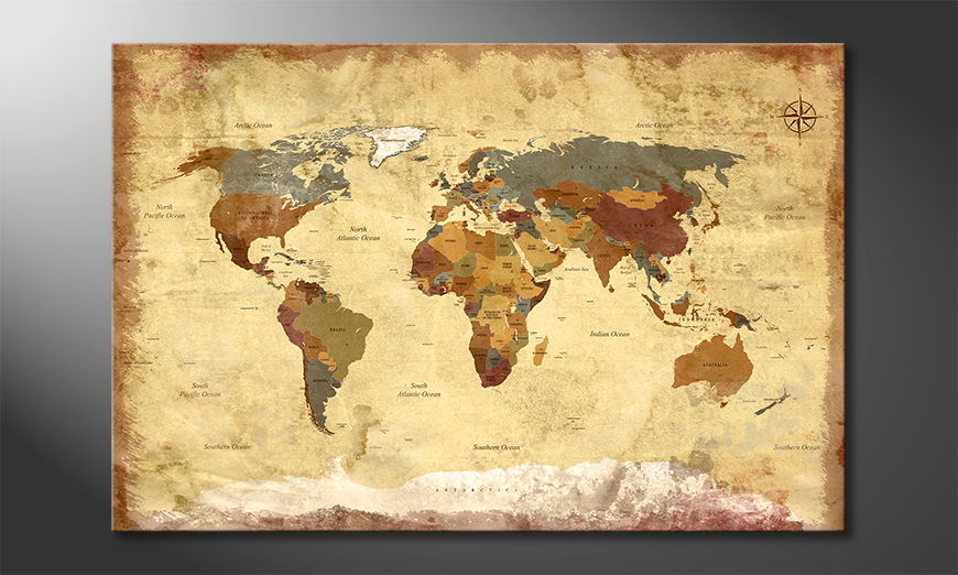 Le tableau mural Old Worldmap 4