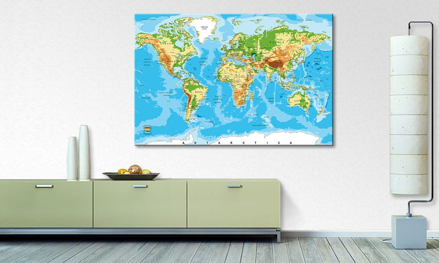 Le tableau mural Physical Worldmap