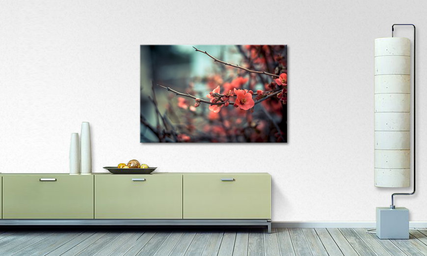 Le tableau mural moderne Red Blossoms