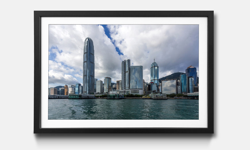 La reproduction encadrée Hong Kong Skyline