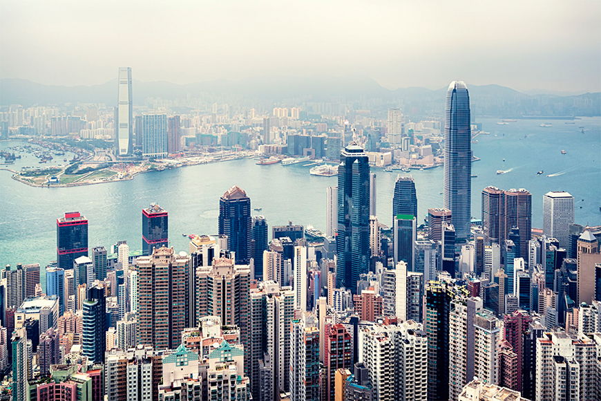 Intissé déco Hongkong Skyline 120x80cm et plus