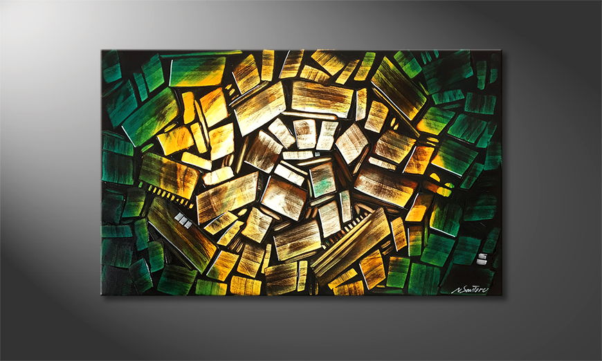 La peinture exclusive Cubic Jungle 120x75cm