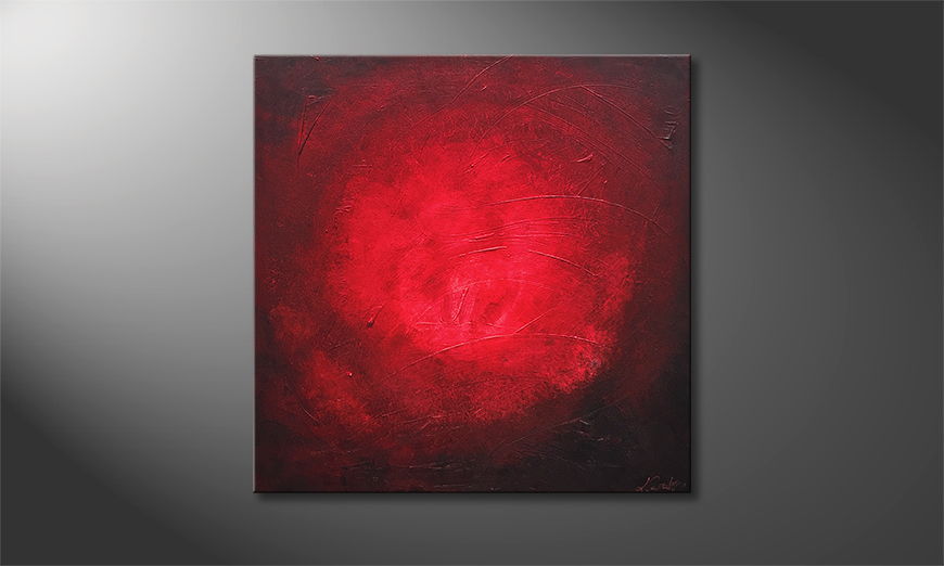 La peinture exclusive Red Moon 80x80cm