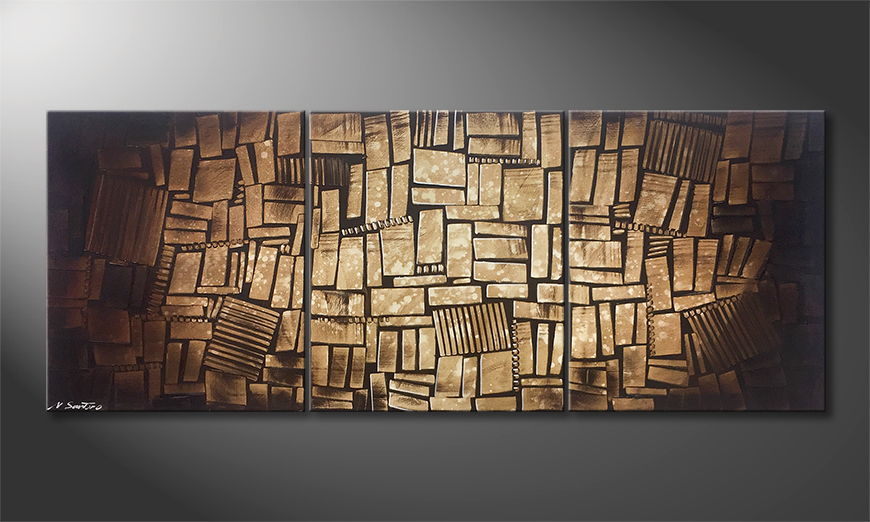 Le tableau moderne Cubic Wood 180x70cm