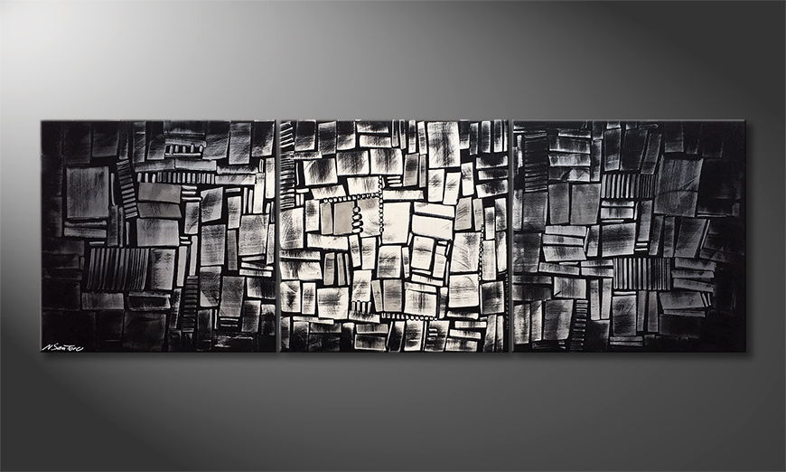 Le tableau moderne Enlightened Cubes 210x70cm