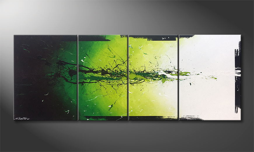Le tableau moderne Liquid Green 180x70cm