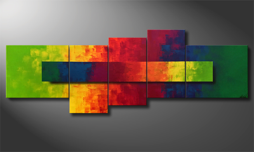 Le tableau moderne Piece Of A Rainbow 310x110x4cm