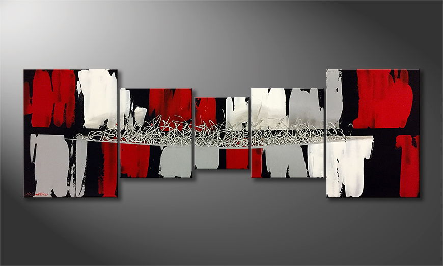 Le tableau mural Back To Red 210x60cm