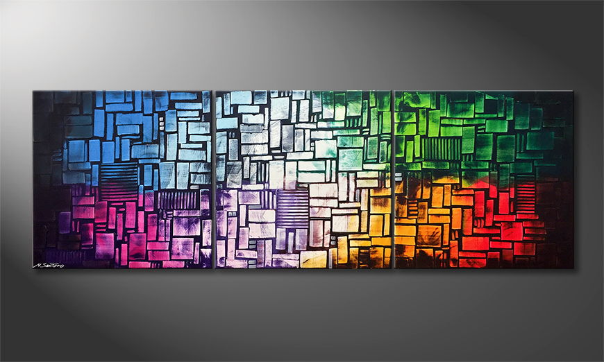 Le tableau mural Color Cubes 240x80cm