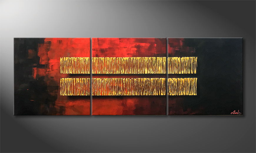 Le tableau mural Golden Bars 210x70cm