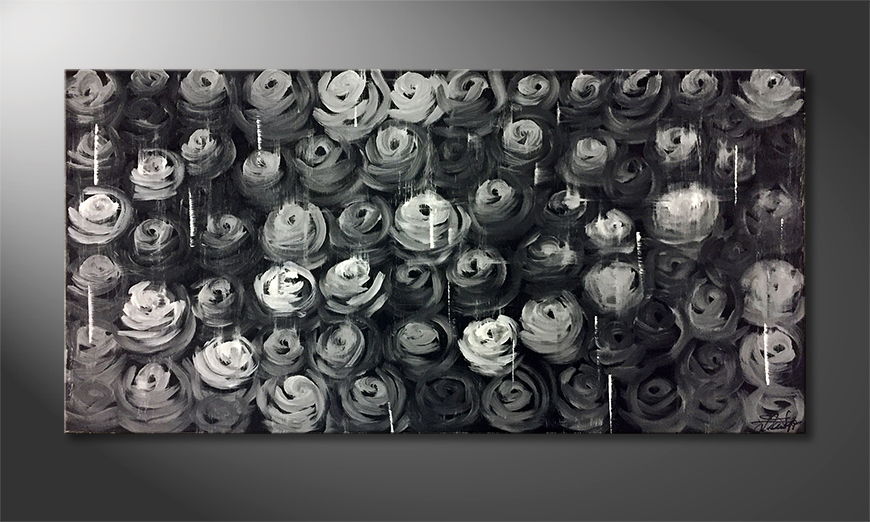 Le tableau pour salon Black Roses 120x60cm