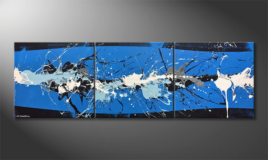 Le tableau pour salon Coltish Blue 210x70cm
