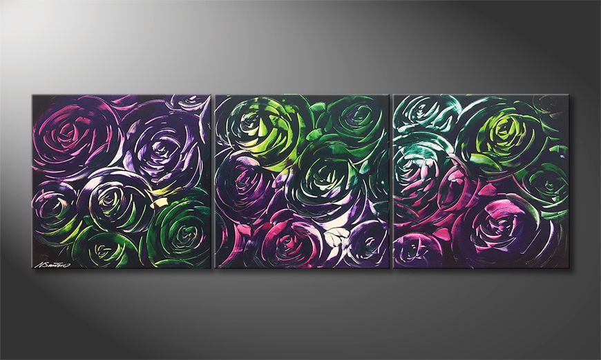 Le tableau pour salon Night Of Roses 180x60cm