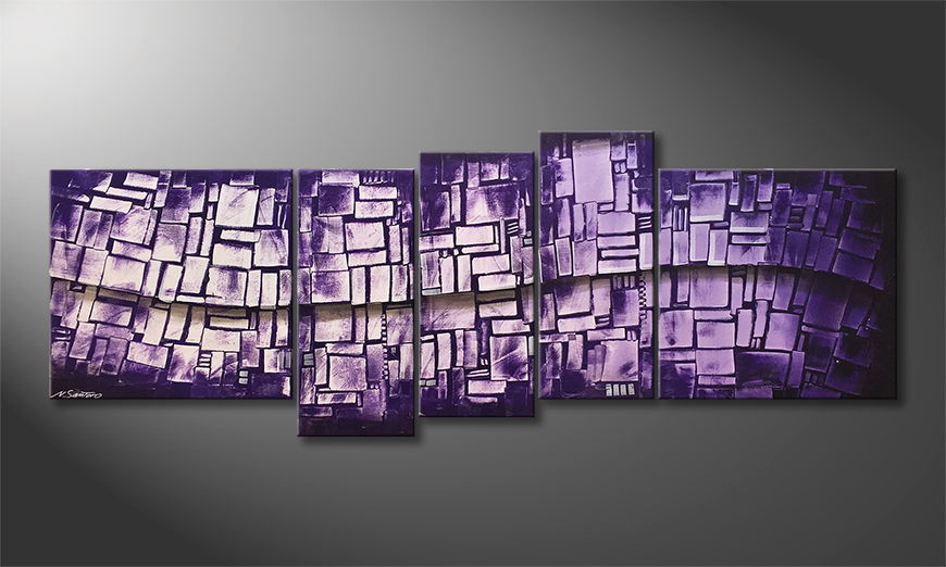 Le tableau pour salon Purple Stones 210x80cm