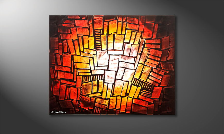 Peinture sur toile Cubic Sun 100x80cm