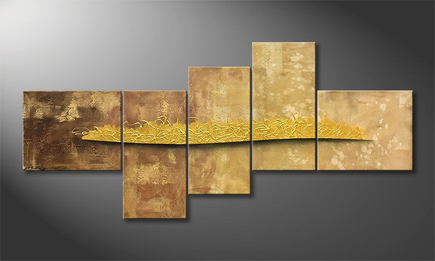Peinture sur toile Golden Night 240x110cm