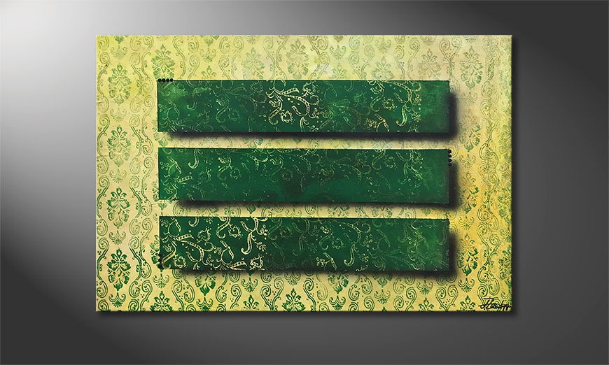 Peinture sur toile Green Mirrors 120x80cm