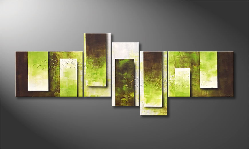 Peinture sur toile Green Tide 230x90cm