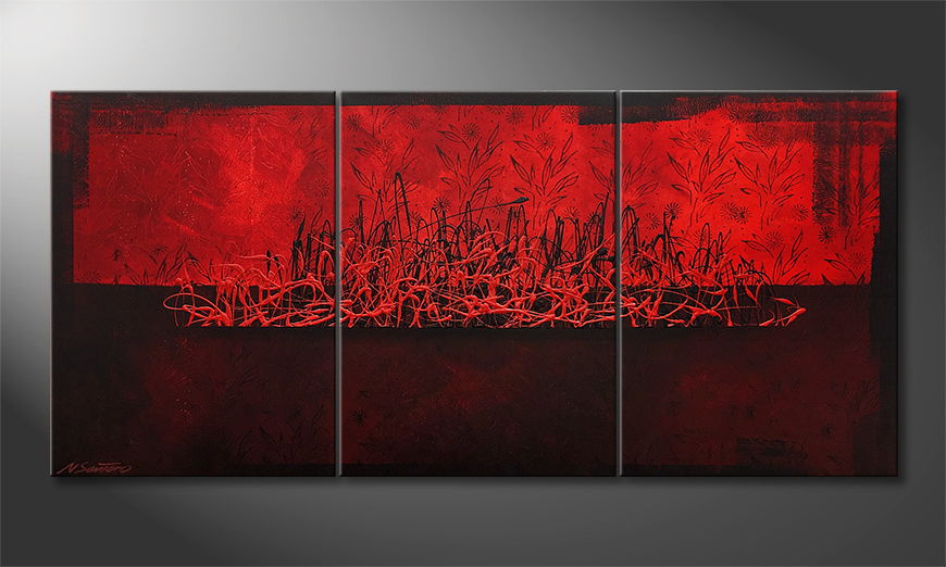 Peinture sur toile Red Night 150x70cm
